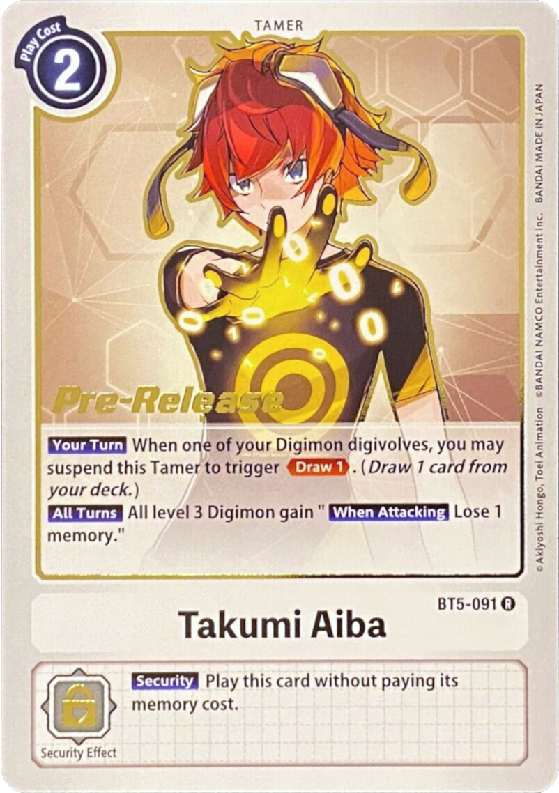 Takumi Aiba [BT5-091] [Battle of Omni Pre-Release Promos] | Clutch Gaming