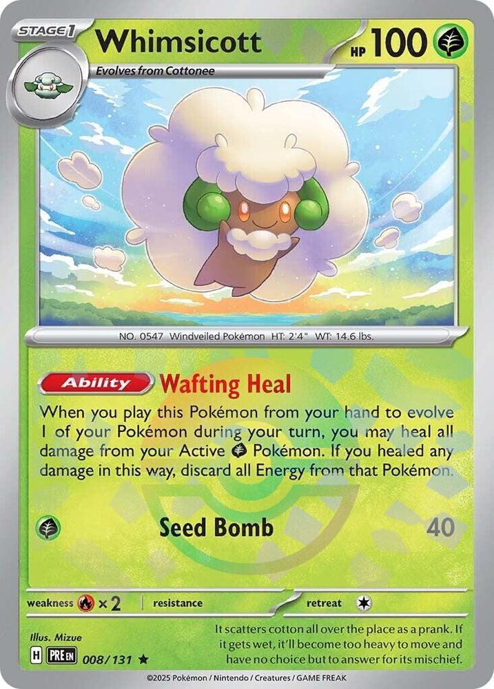 Whimsicott (008/131) (Poke Ball Pattern) [Scarlet & Violet: Prismatic Evolutions] | Clutch Gaming