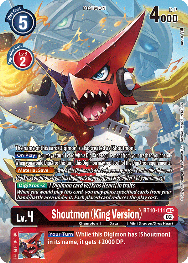 Shoutmon (King Version) [BT10-111] (Alternate Art) [Xros Encounter] | Clutch Gaming