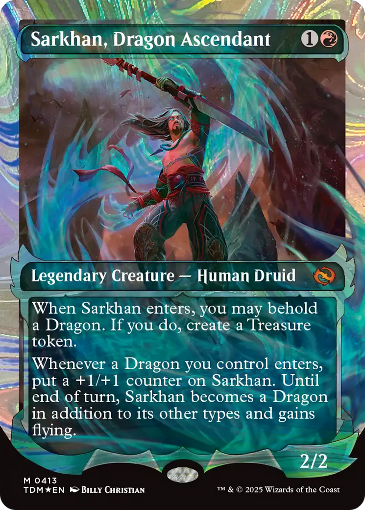 Sarkhan, Dragon Ascendant (0413) (Showcase) (Halo Foil) [Tarkir: Dragonstorm] | Clutch Gaming