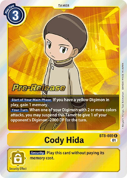 Cody Hida [BT8-089] [New Awakening Pre-Release Cards] | Clutch Gaming