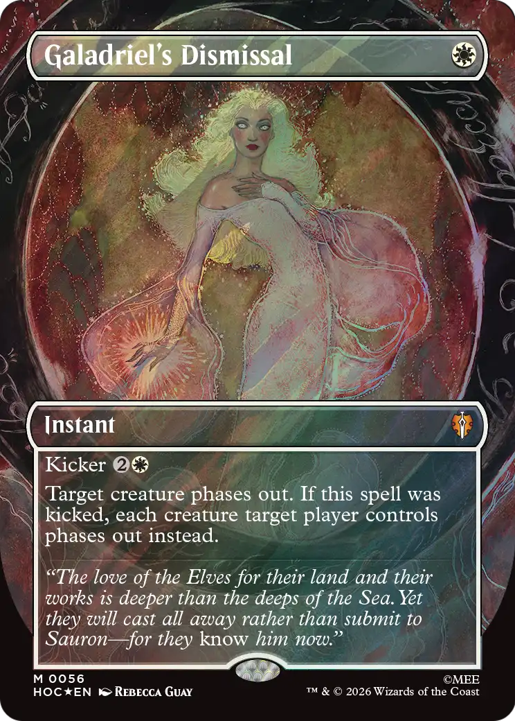 Galadriel's Dismissal (Borderless) (Surge Foil) [The Hobbit: Eternal-Legal] | Clutch Gaming