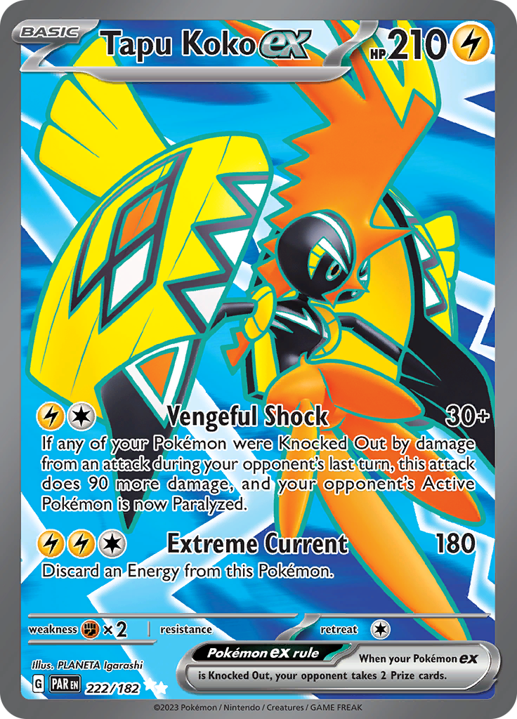 Tapu Koko ex (222/182) [Scarlet & Violet: Paradox Rift] | Clutch Gaming