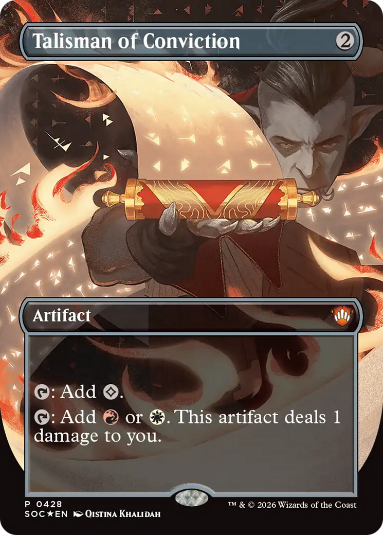 Talisman of Conviction (Borderless) [Secrets of Strixhaven Commander] | Clutch Gaming