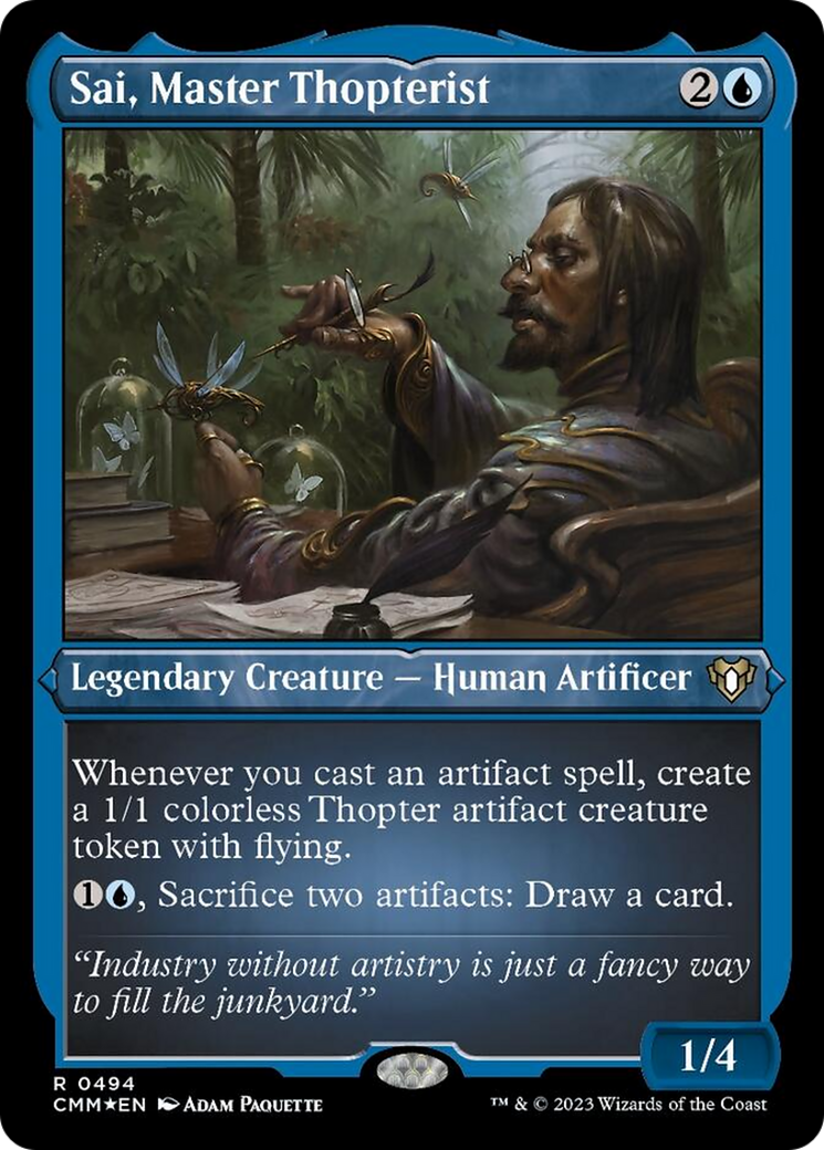 Sai, Master Thopterist (Foil Etched) [Commander Masters] | Clutch Gaming