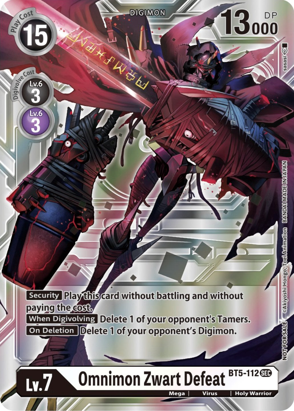 Omnimon Zwart Defeat [BT5-112] (Silver Alternate Art) [Alternative Being Booster] | Clutch Gaming