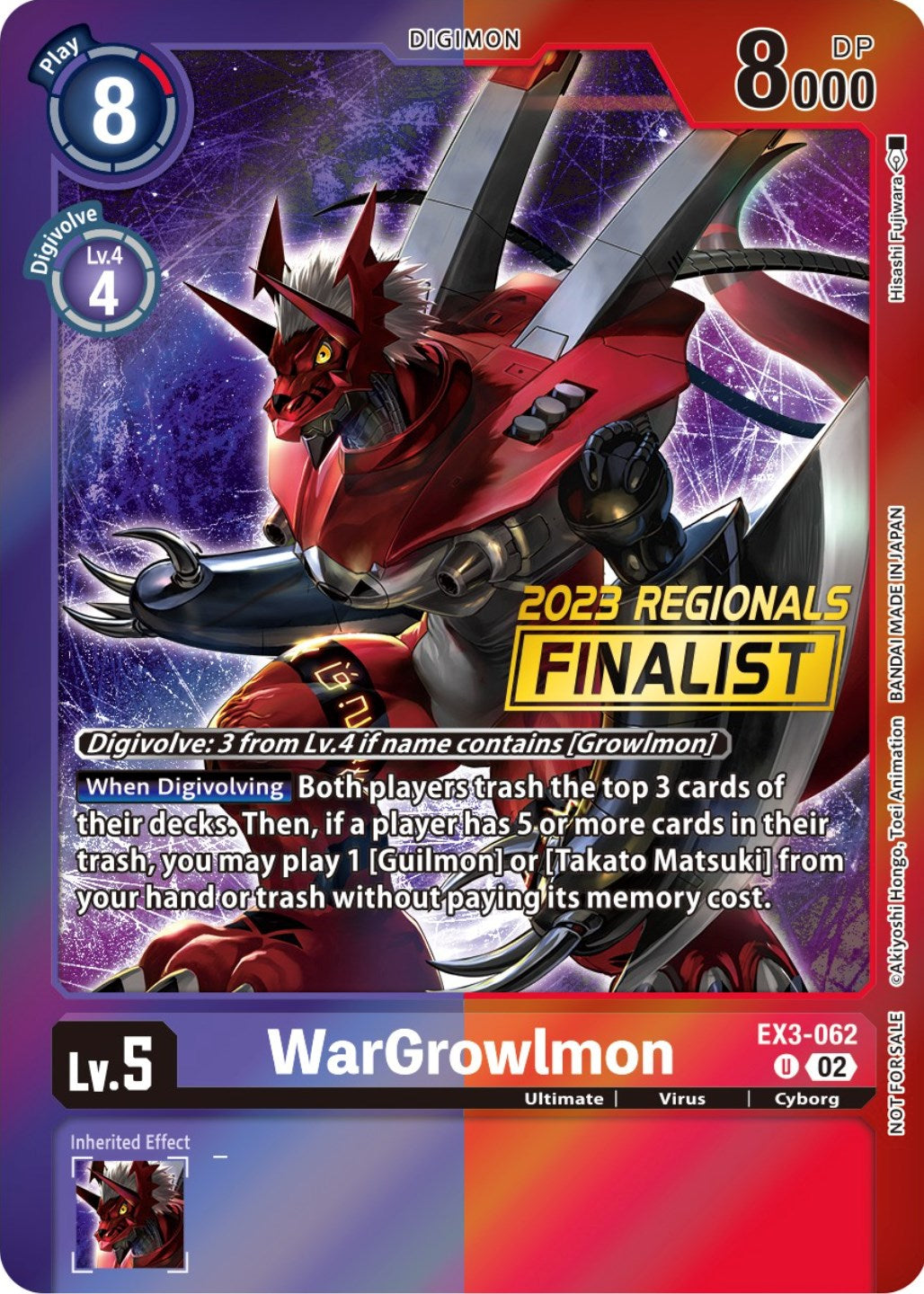 WarGrowlmon [EX3-062] (2023 Regionals Finalist) [Draconic Roar Promos] | Clutch Gaming