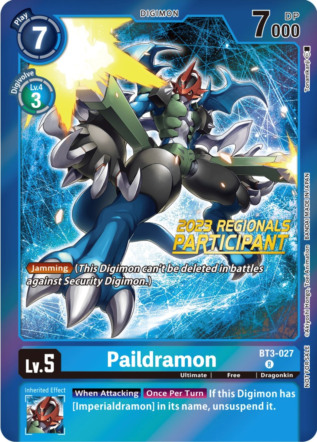 Paildramon [BT3-027] (2023 Regionals Participant) [Release Special Booster Promos] | Clutch Gaming