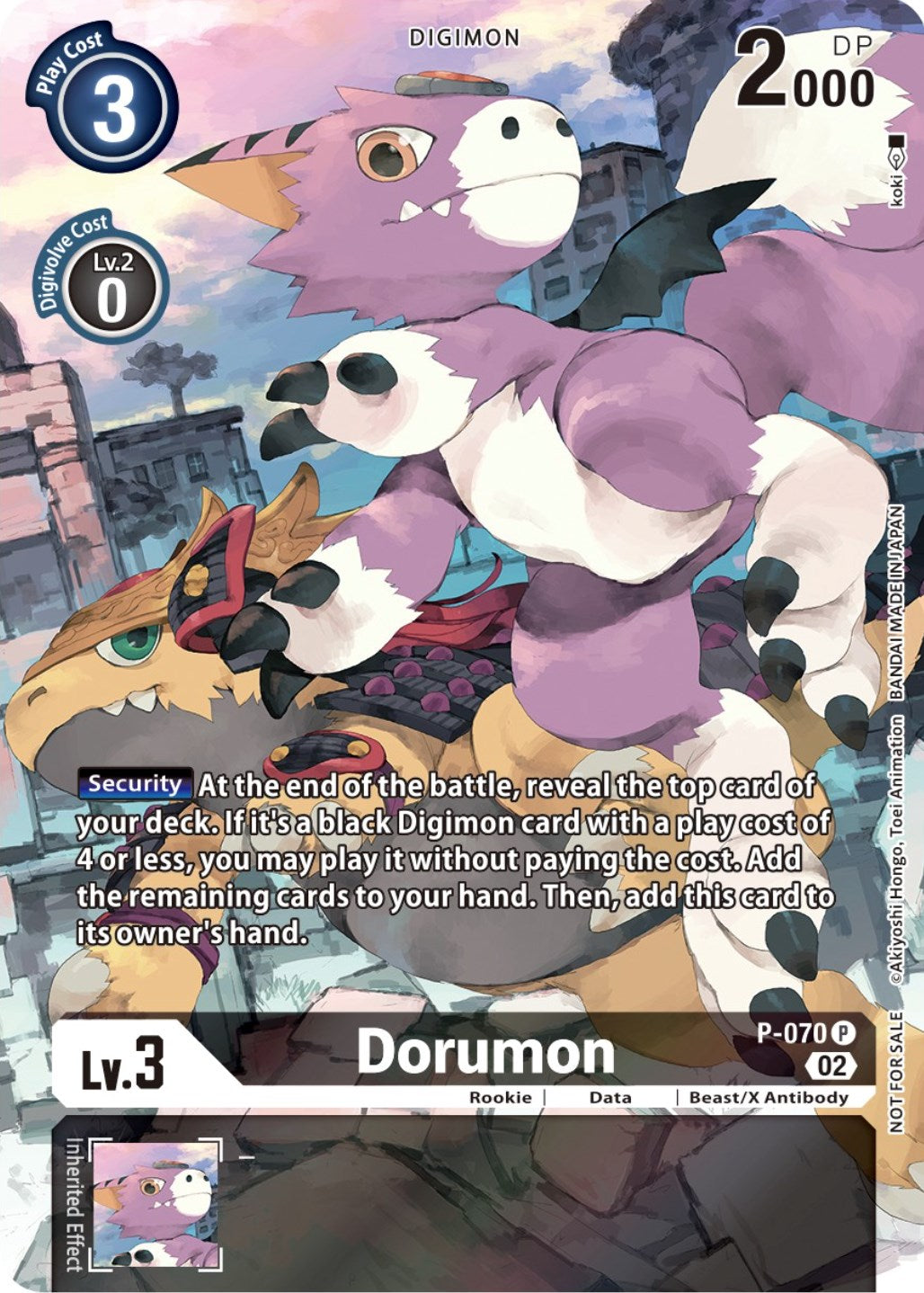 Dorumon [P-070] (Official Tournament Pack Vol. 10) [Promotional Cards] | Clutch Gaming