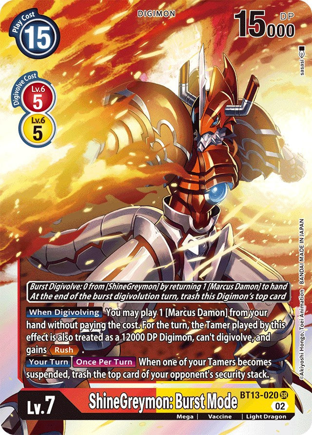 Shinegreymon: Burst Mode [BT13-020] [Versus Royal Knights Booster] | Clutch Gaming