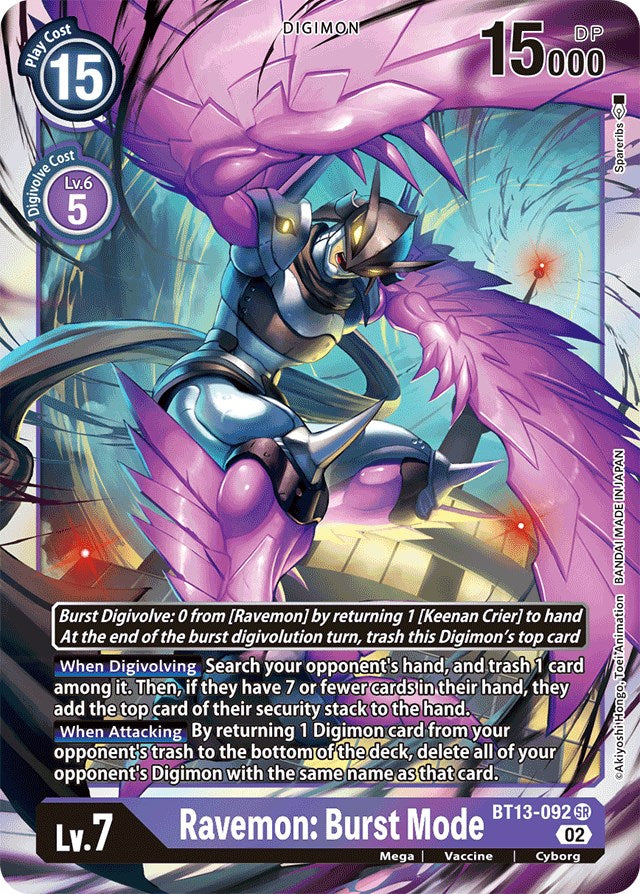 Ravemon: Burst Mode [BT13-092] [Versus Royal Knights Booster] | Clutch Gaming