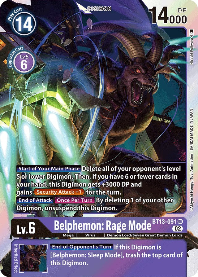 Belphemon: Rage Mode [BT13-091] [Versus Royal Knights Booster] | Clutch Gaming