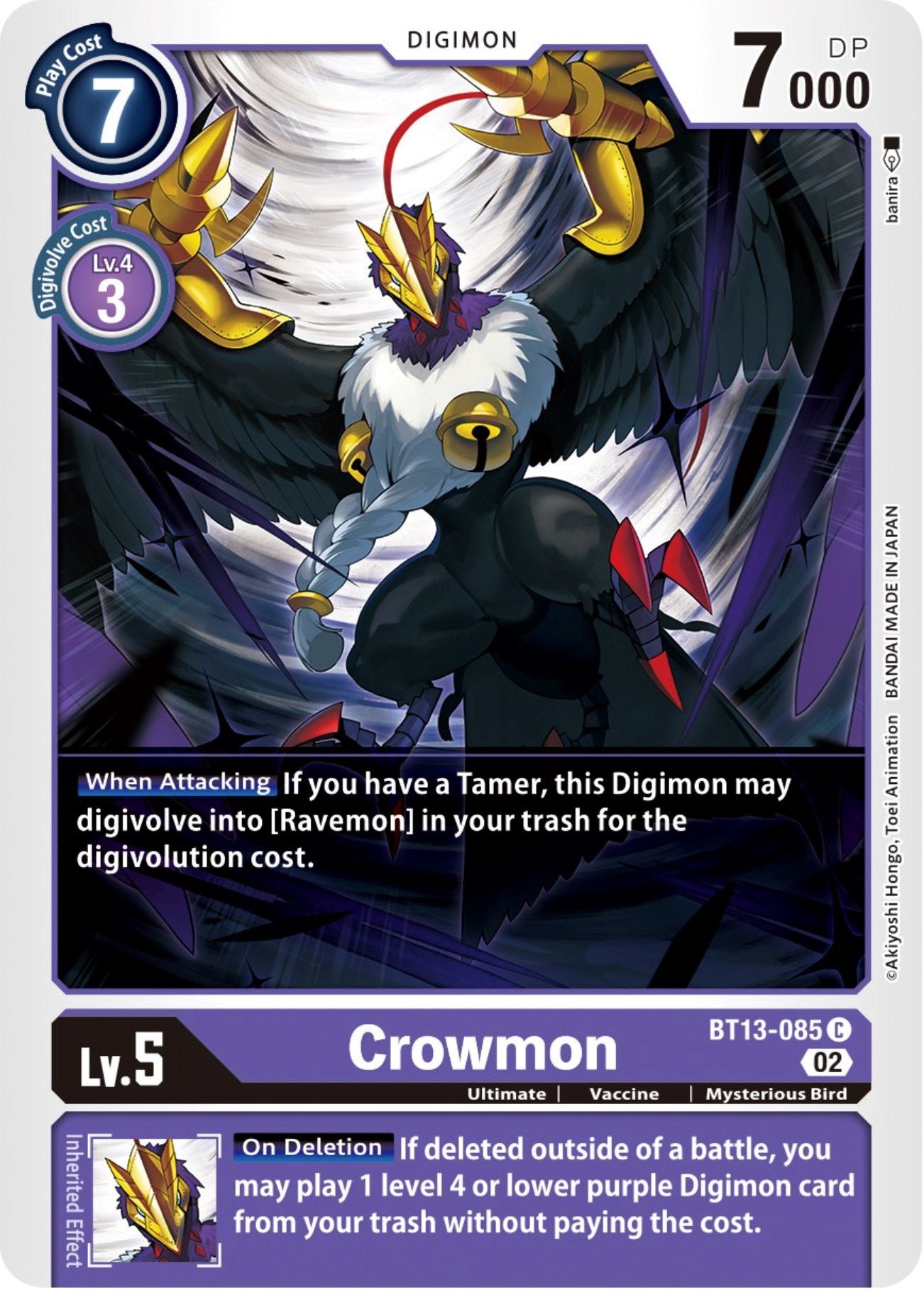 Crowmon [BT13-085] [Versus Royal Knights Booster] | Clutch Gaming