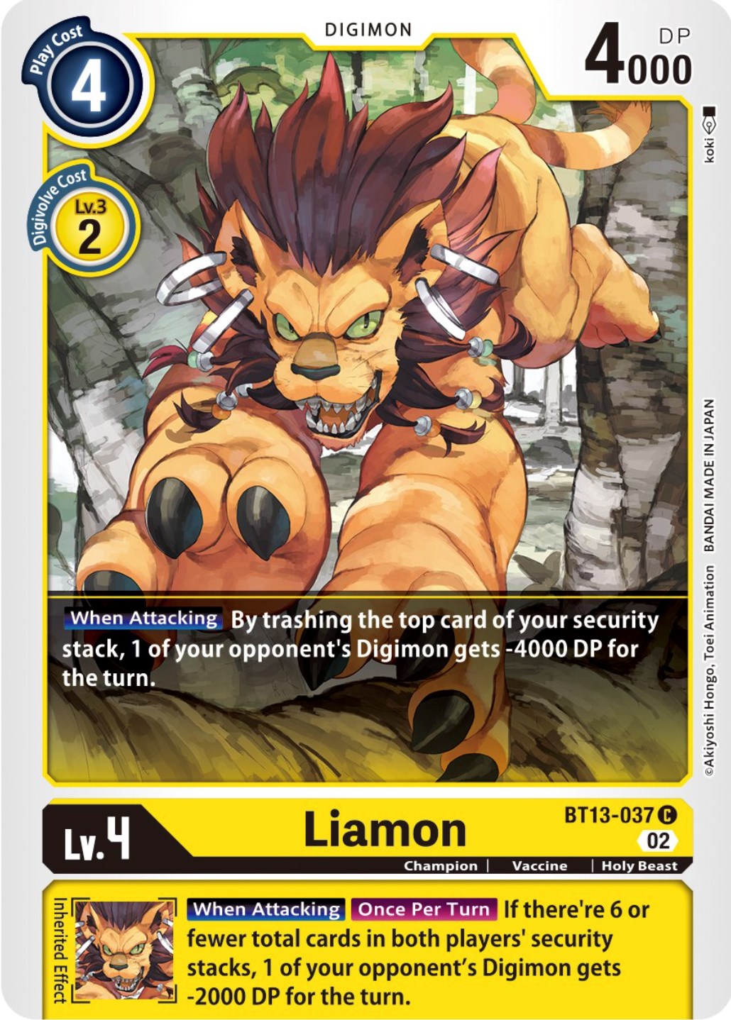 Liamon [BT13-037] [Versus Royal Knights Booster] | Clutch Gaming