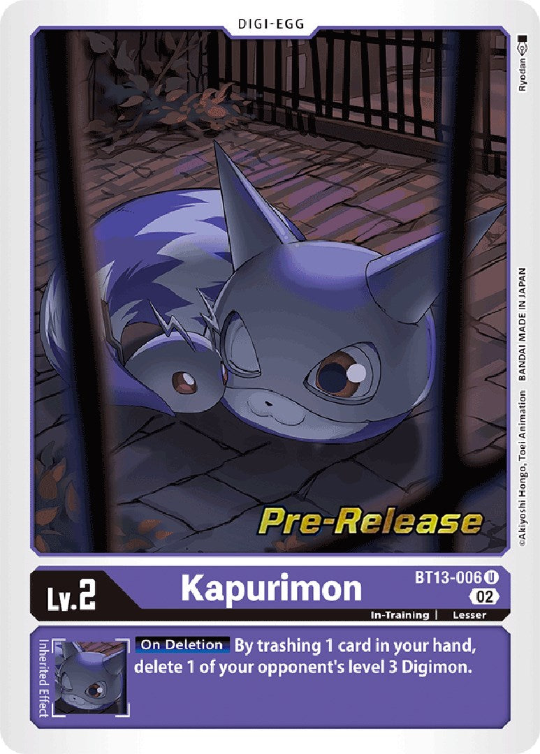 Kapurimon [BT13-006] [Versus Royal Knights Booster Pre-Release Cards] | Clutch Gaming