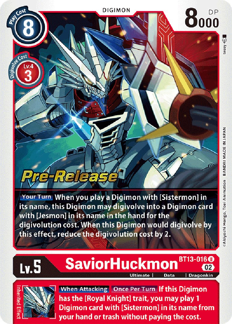 SaviorHuckmon [BT13-016] [Versus Royal Knights Booster Pre-Release Cards] | Clutch Gaming