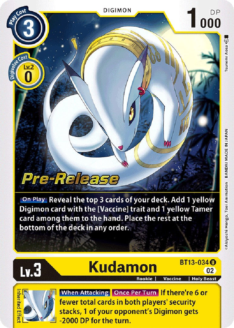 Kudamon [BT13-034] [Versus Royal Knights Booster Pre-Release Cards] | Clutch Gaming