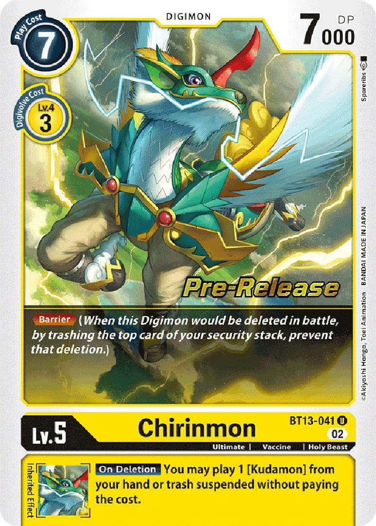 Chirinmon [BT13-041] [Versus Royal Knights Booster Pre-Release Cards] | Clutch Gaming