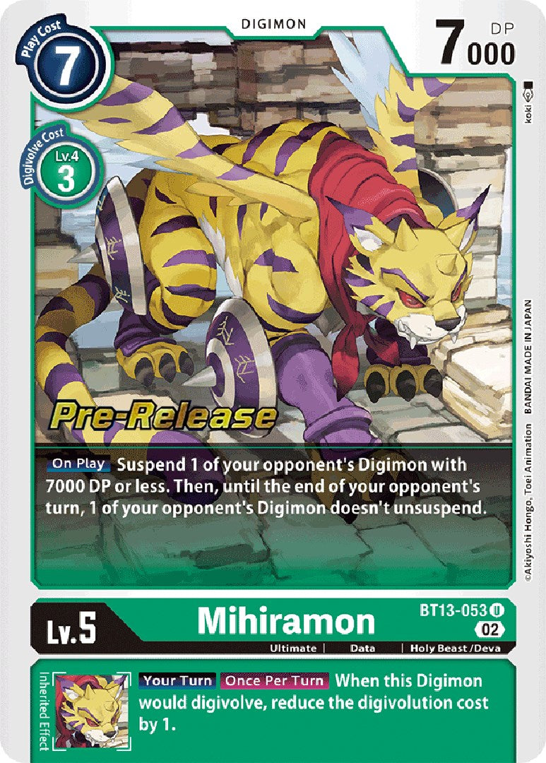 Mihiramon [BT13-053] [Versus Royal Knights Booster Pre-Release Cards] | Clutch Gaming