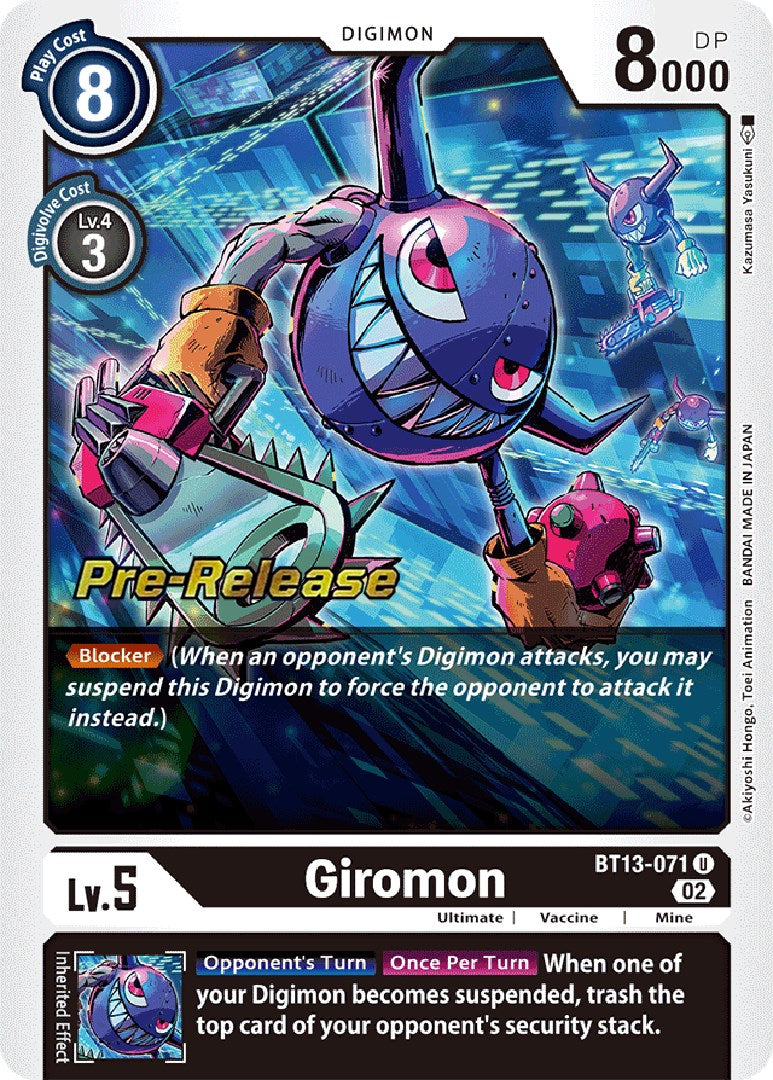 Giromon [BT13-071] [Versus Royal Knights Booster Pre-Release Cards] | Clutch Gaming