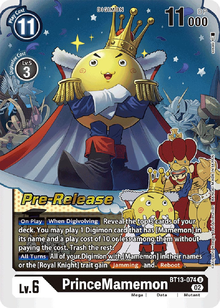 PrinceMamemon [BT13-074] [Versus Royal Knights Booster Pre-Release Cards] | Clutch Gaming