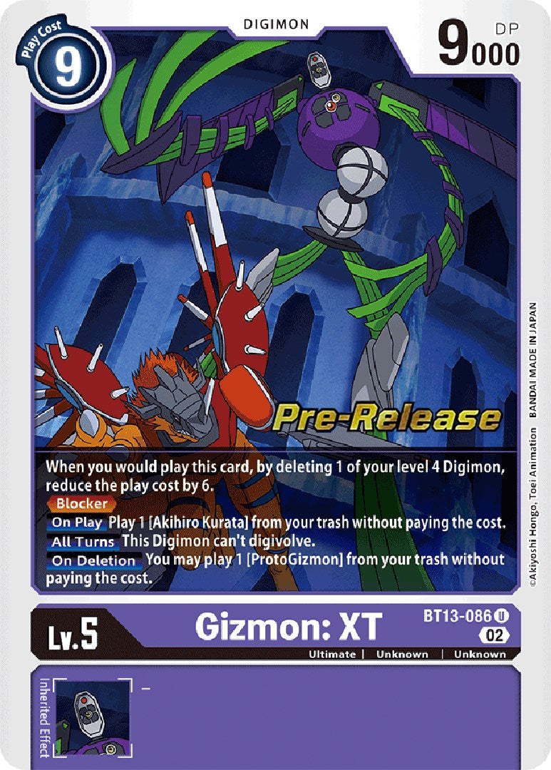 Gizmon: XT [BT13-086] [Versus Royal Knights Booster Pre-Release Cards] | Clutch Gaming