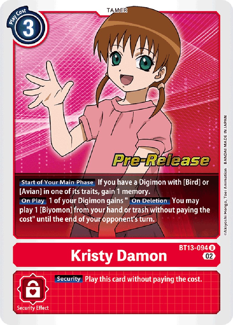 Kristy Damon [BT13-094] [Versus Royal Knights Booster Pre-Release Cards] | Clutch Gaming