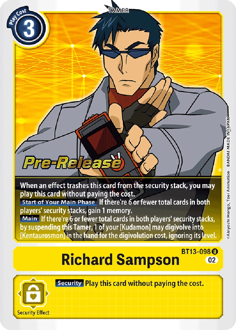 Richard Sampson [BT13-098] [Versus Royal Knights Booster Pre-Release Cards] | Clutch Gaming