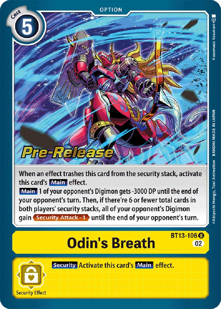 Odin's Breath [BT13-106] [Versus Royal Knights Booster Pre-Release Cards] | Clutch Gaming