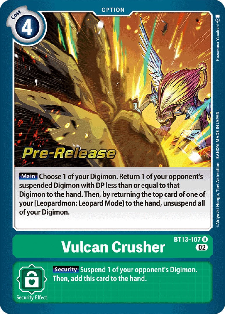 Vulcan Crusher [BT13-107] [Versus Royal Knights Booster Pre-Release Cards] | Clutch Gaming