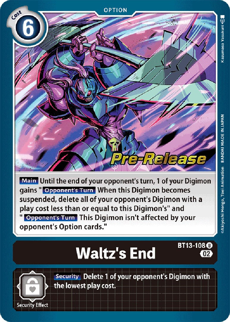 Waltz's End [BT13-108] [Versus Royal Knights Booster Pre-Release Cards] | Clutch Gaming