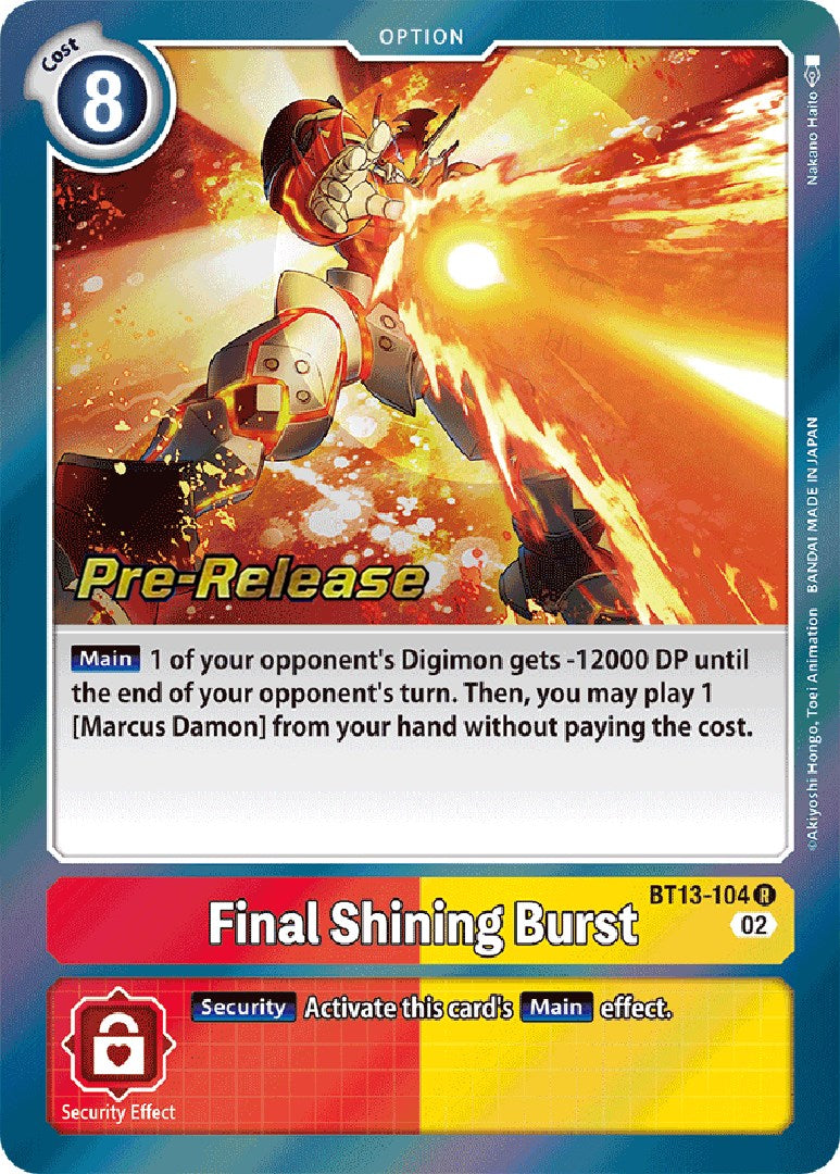 Final Shining Burst [BT13-104] [Versus Royal Knights Booster Pre-Release Cards] | Clutch Gaming