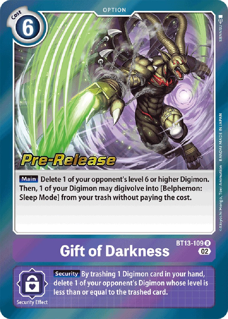 Gift of Darkness [BT13-109] [Versus Royal Knights Booster Pre-Release Cards] | Clutch Gaming