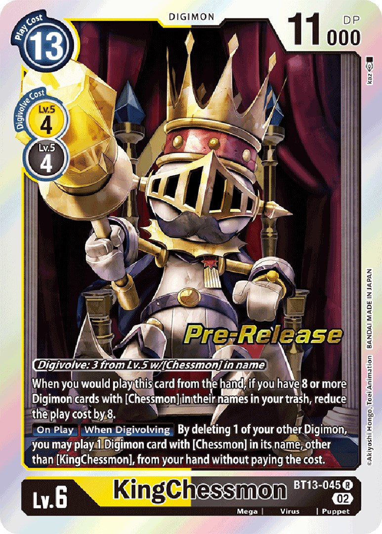 KingChessmon [BT13-045] [Versus Royal Knights Booster Pre-Release Cards] | Clutch Gaming