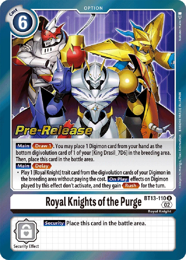 Royal Knights of the Purge [BT13-110] [Versus Royal Knights Booster Pre-Release Cards] | Clutch Gaming