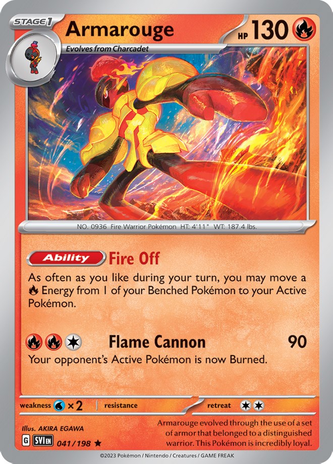 Armarouge (041/198) (Line Holo) [Scarlet & Violet: Base Set] | Clutch Gaming