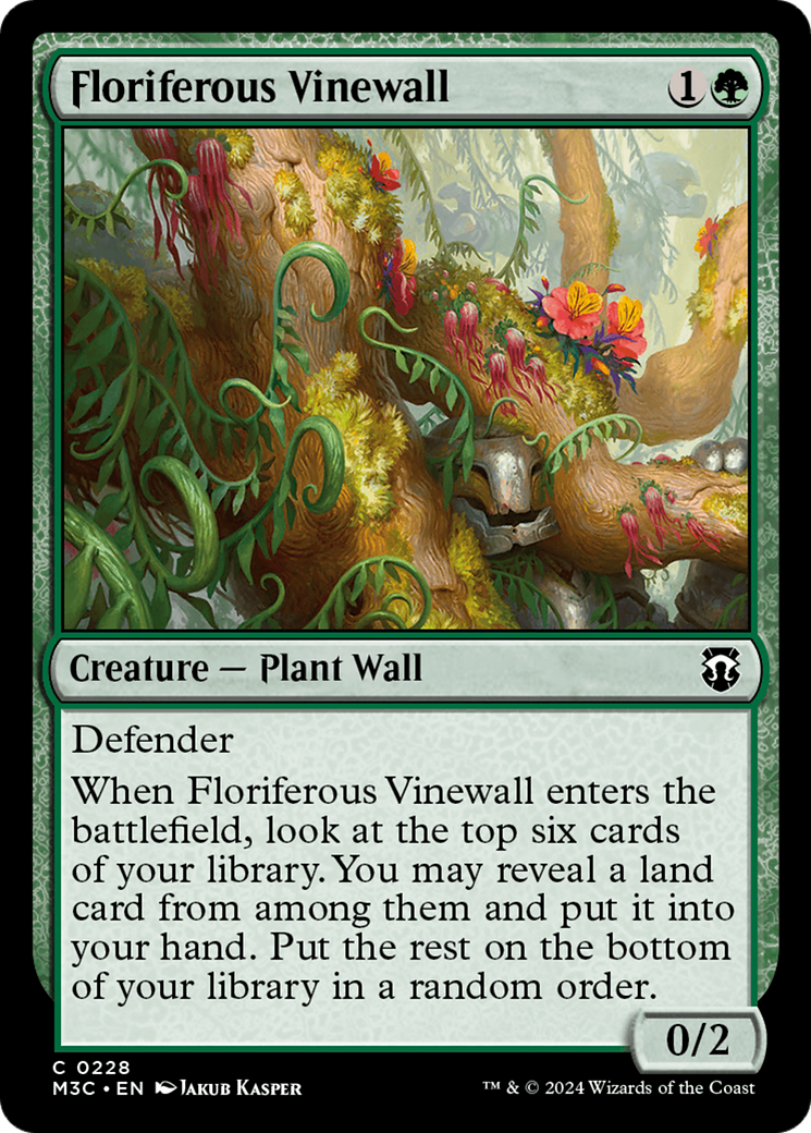 Floriferous Vinewall (Ripple Foil) [Modern Horizons 3 Commander] | Clutch Gaming