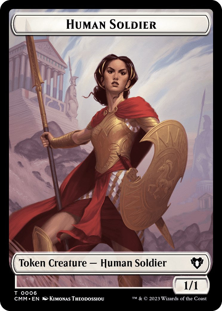 Human Soldier // Dwarf Berserker Double-Sided Token [Commander Masters Tokens] | Clutch Gaming