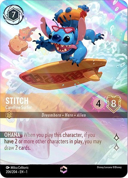 Stitch - Carefree Surfer (Enchanted) (206/204) [The First Chapter] | Clutch Gaming