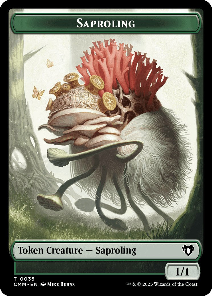 Saproling // Elf Druid Double-Sided Token [Commander Masters Tokens] | Clutch Gaming