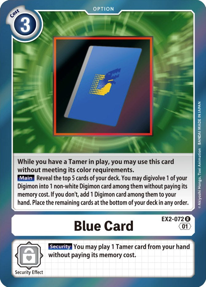 Blue Card [EX2-072] [Digital Hazard] | Clutch Gaming