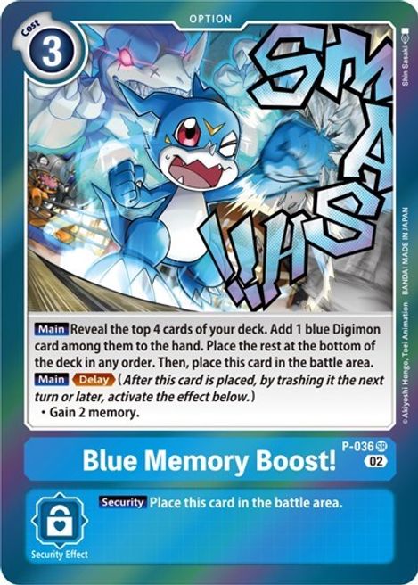 Blue Memory Boost! [P-036] (Resurgence Booster) [Promotional Cards] | Clutch Gaming