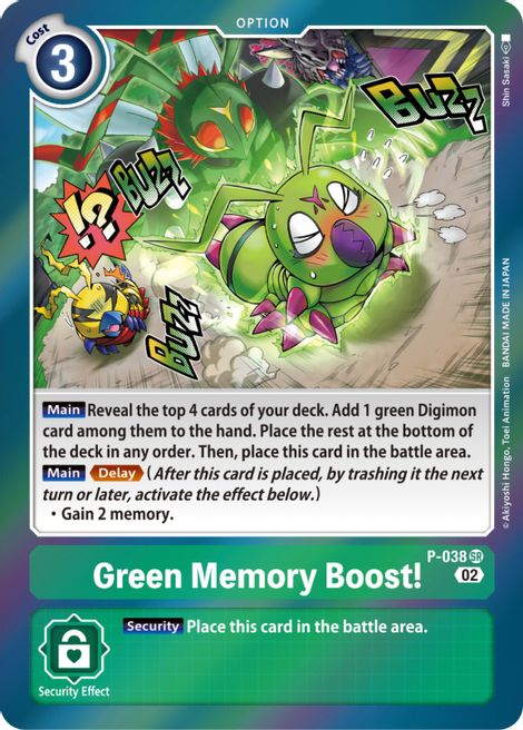 Green Memory Boost! [P-038] (Resurgence Booster) [Promotional Cards] | Clutch Gaming