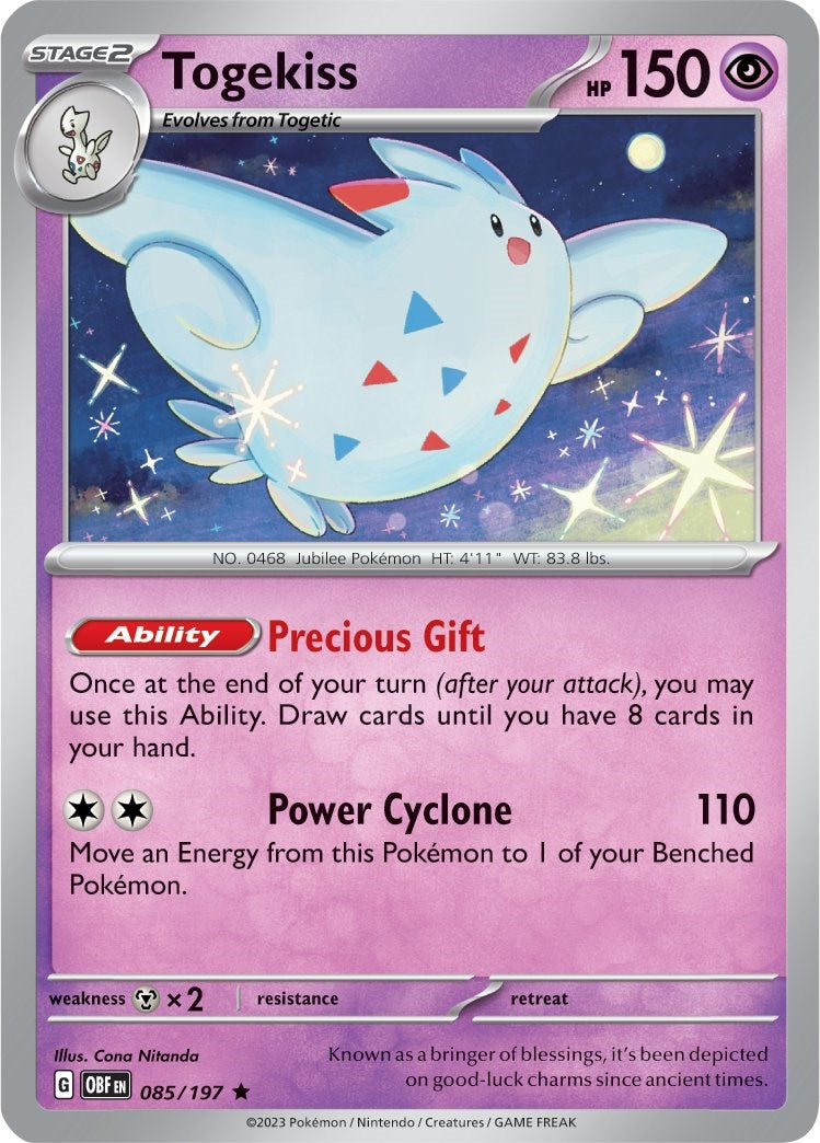 Togekiss (085/197) (Theme Deck Exclusive) [Scarlet & Violet: Obsidian Flames] | Clutch Gaming