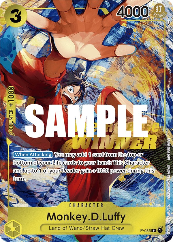 Monkey.D.Luffy (Pre-Release Tournament) [Winner] [One Piece Promotion Cards] | Clutch Gaming