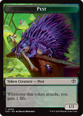 Fractal (0004) // Pest (0008) Double-Sided Token [Secrets of Strixhaven Tokens] | Clutch Gaming
