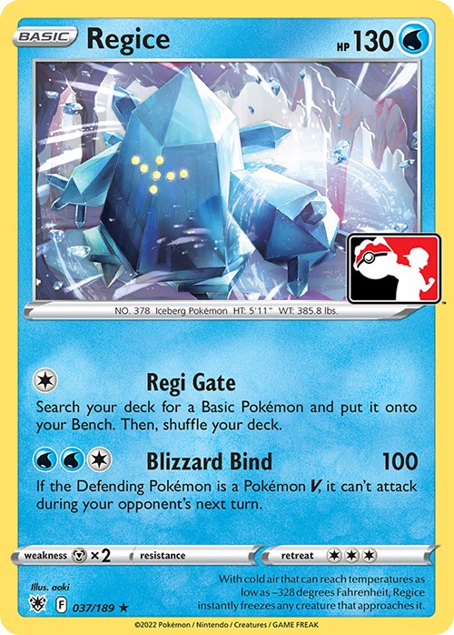 Regice (037/189) [Prize Pack Series Three] | Clutch Gaming