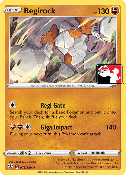 Regirock (075/189) [Prize Pack Series Three] | Clutch Gaming