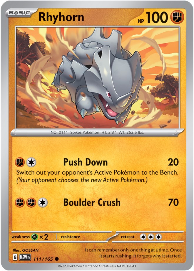 Rhyhorn (111/165) [Scarlet & Violet: 151] | Clutch Gaming