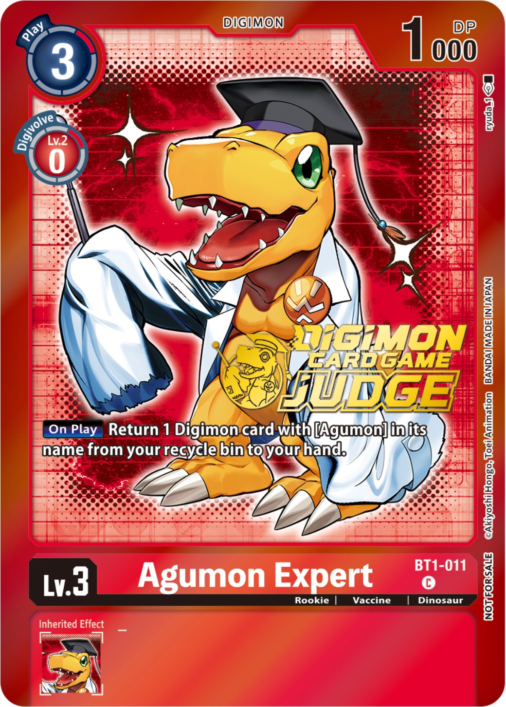 Agumon Expert [BT1-011] (Judge Pack 4) [Release Special Booster Promos] | Clutch Gaming